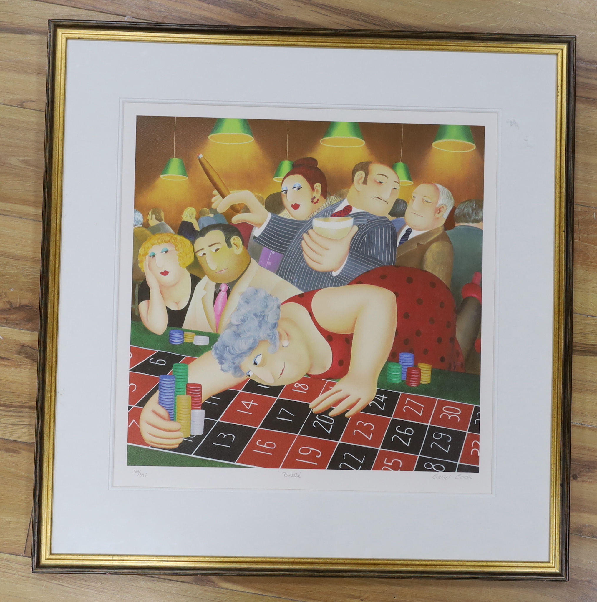 Beryl Cooke (1927-2008), limited edition print, 'Roulette', signed in pencil, 314/395, 50 x 51cm